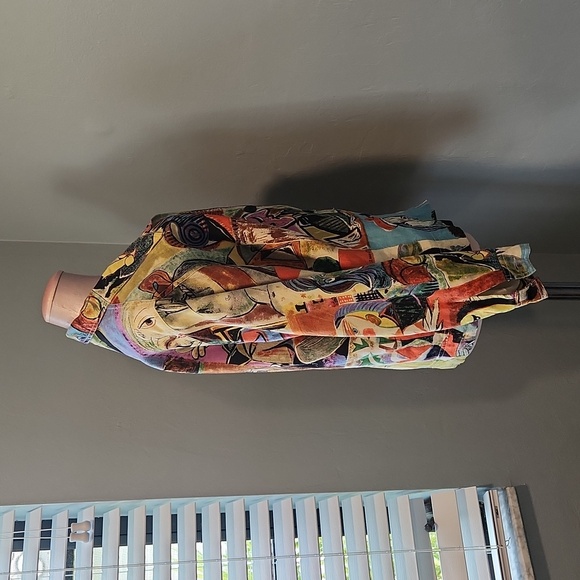 Art Deco Vintage 90s Picasso Jacket Bright Womens Fits Small Medium - Picture 5 of 11